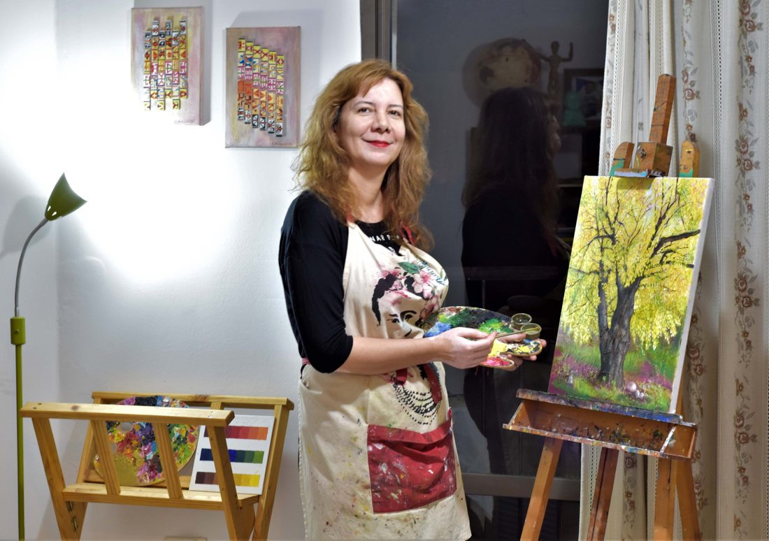 Carola Arriagada en su taller